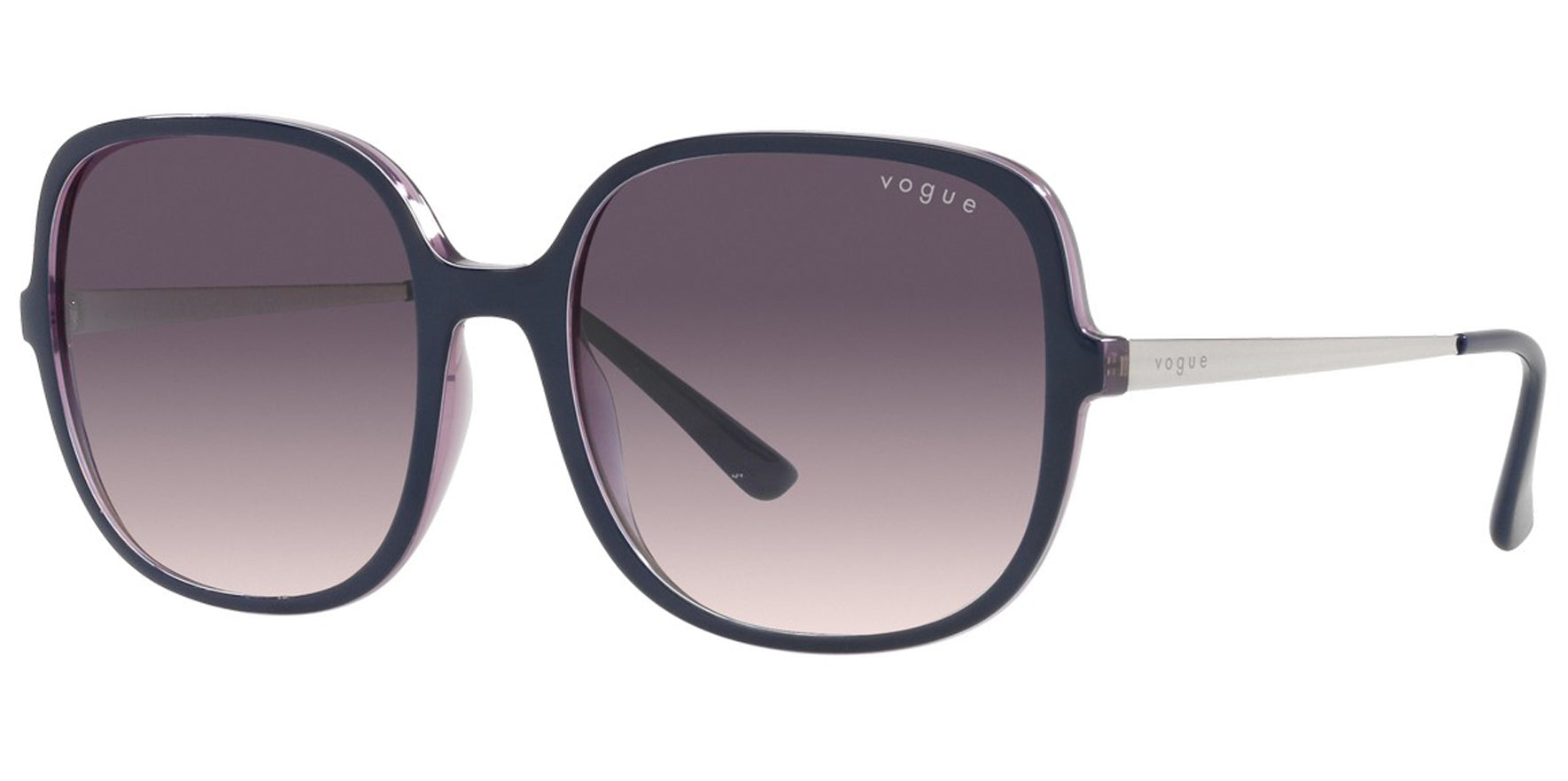 Vogue Women Top Blue/Rainbow Violet Squared Butterfly Sunglasses VO5405S-296336 Pink Gradient Dark Grey Lens 57mm