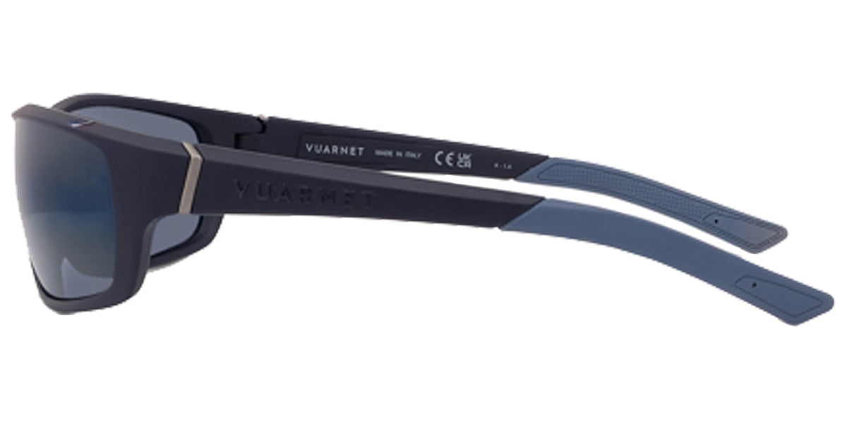 Vuarnet Racing 01 Men Matte Blue Wraparound Sunglasses VU40020U-6291X Polarized Blue Polarlynx Lens 62mm