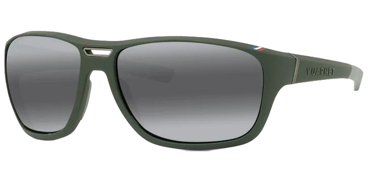 Vuarnet Racing 02 Men Matte Dark Green/Khaki Wraparound Sunglasses VU40021U-6497D Polarized Grey Polarlynx Lens 64mm