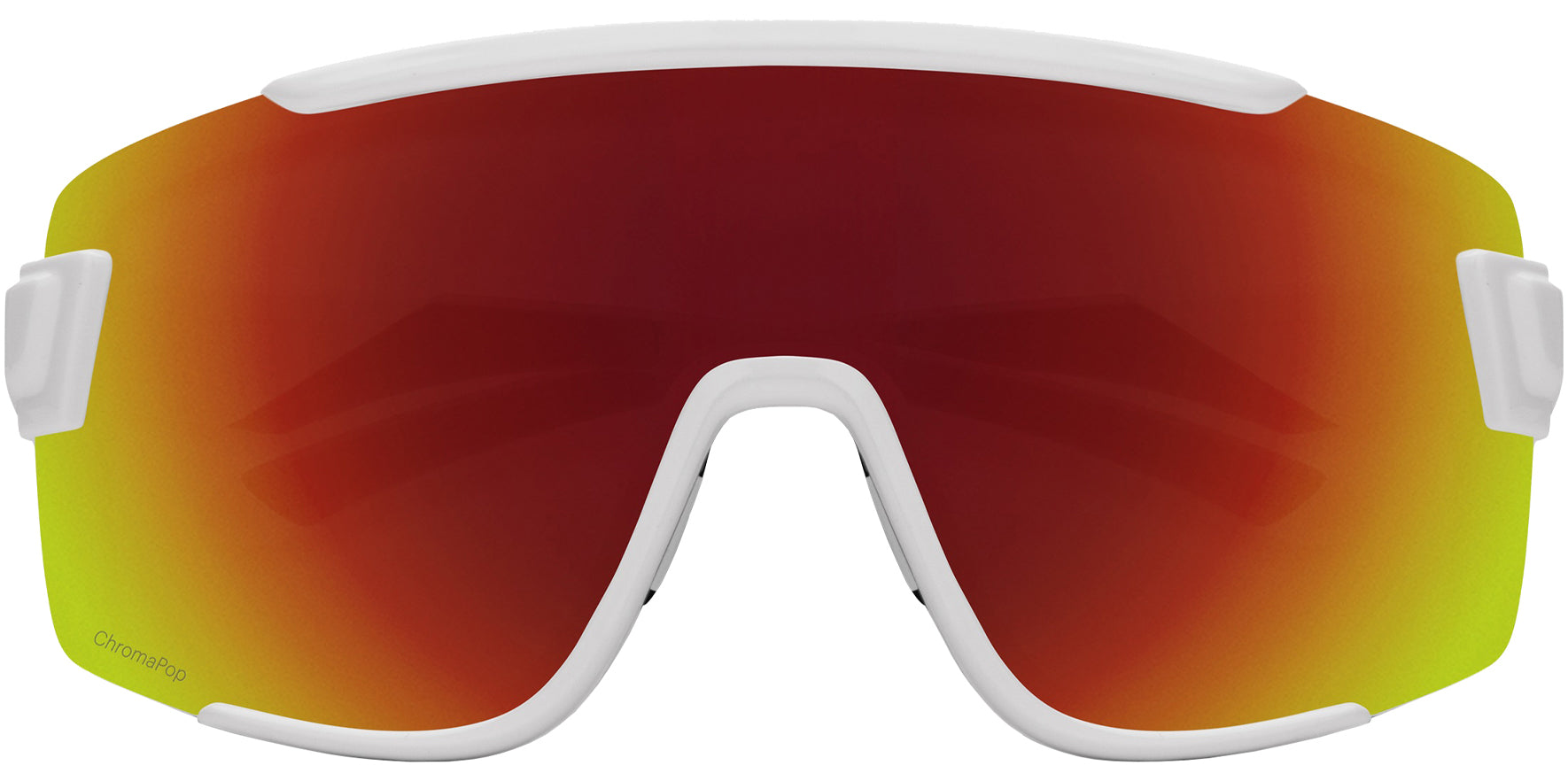 Smith Optics Wildcat Men White Shield Sunglasses 2015160BK99X6 ChromaPop Red Mirrored Lens 140mm