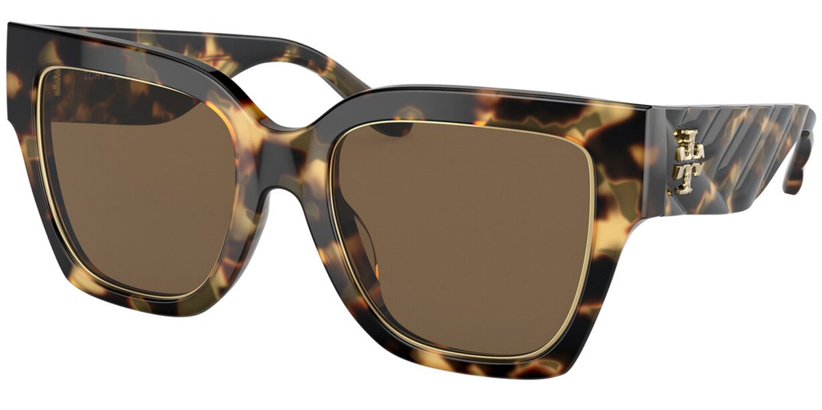 Tory Burch Tortoiseshell Oversized Square Sunglasses - Brown Lenses oversized-square-logo-  main image 4