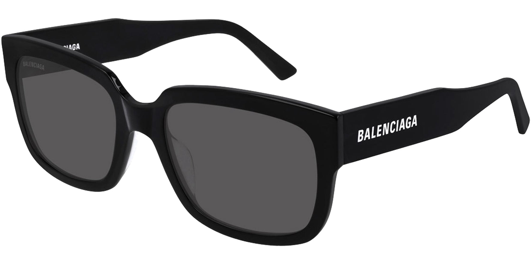 Balenciaga Black Soft Square Sunglasses BB0049S-001 Grey Lens 55mm