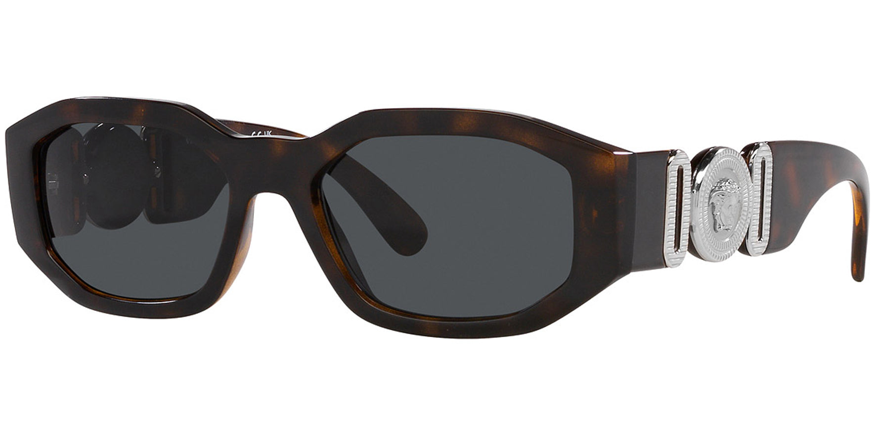 Versace Medusa Biggie Women Havana Geometric Sunglasses VE4361-542387 Dark Gray Lens 53mm