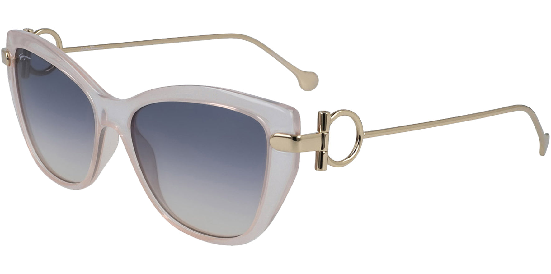 Ferragamo Women Nude Cat Eye Sunglasses SF928S-290 Blue Grey Gradient Lens 55mm