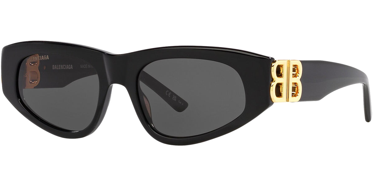 Balenciaga Women Black Oval Cat Eye Sunglasses BB0095S-001 