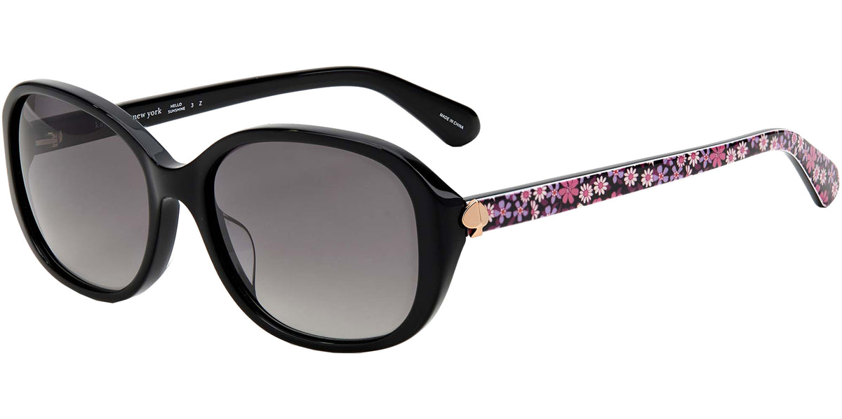 Kate Spade Izabella Women Black Oval Sunglasses 0807-WJ Gray  display picture 2