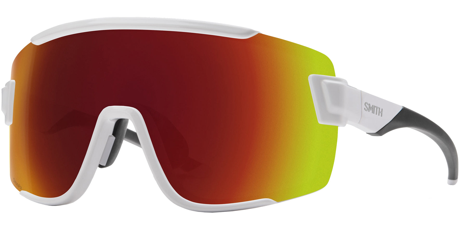 Smith Optics Wildcat Men White Shield Sunglasses 2015160BK99X6 ChromaPop Red Mirrored Lens 140mm