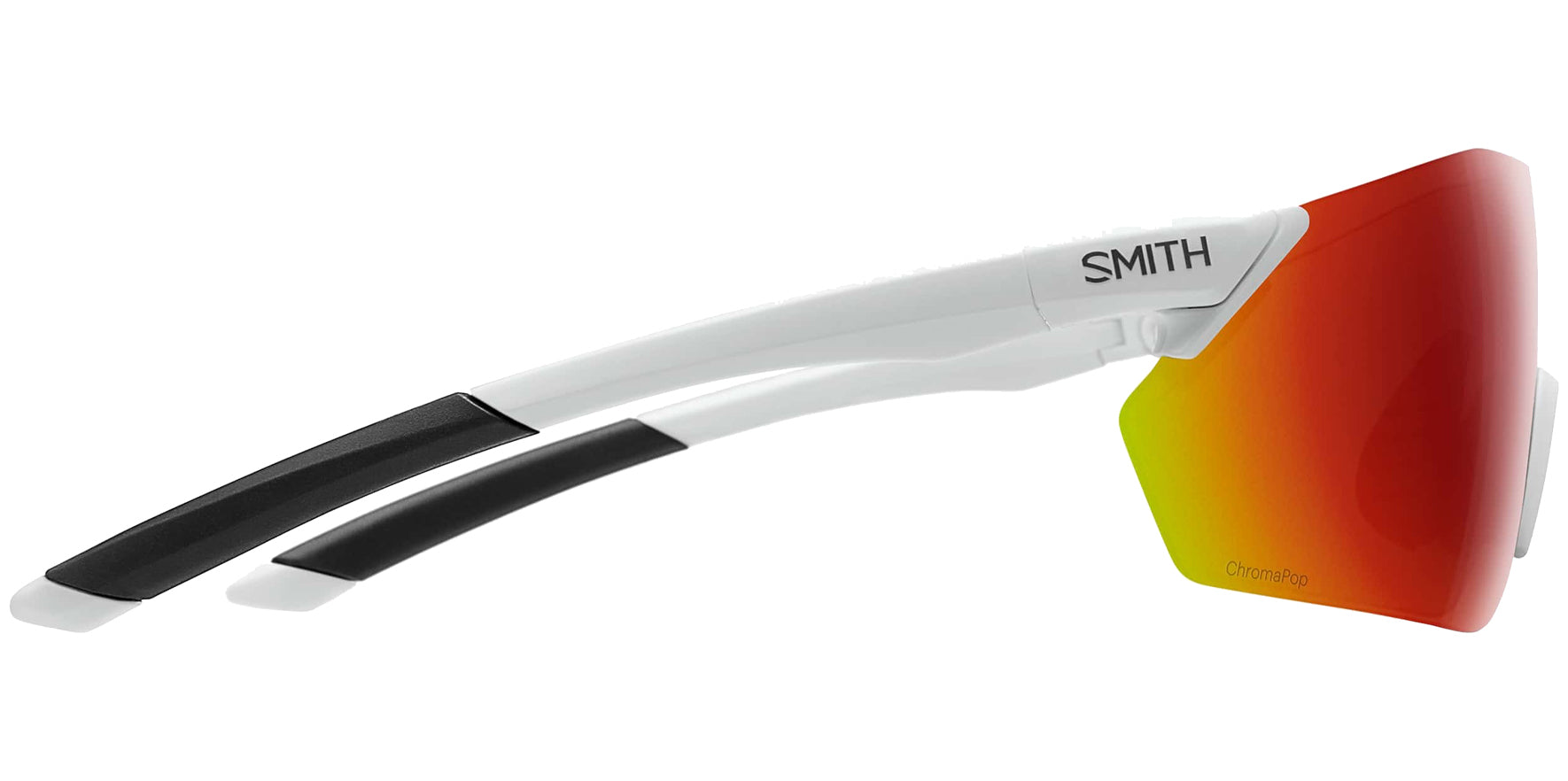 Smith Optics Reverb Matte White Rimless Shield Sunglasses 2015216HT99X6 ChromaPop Red Mirrored Lens 135mm