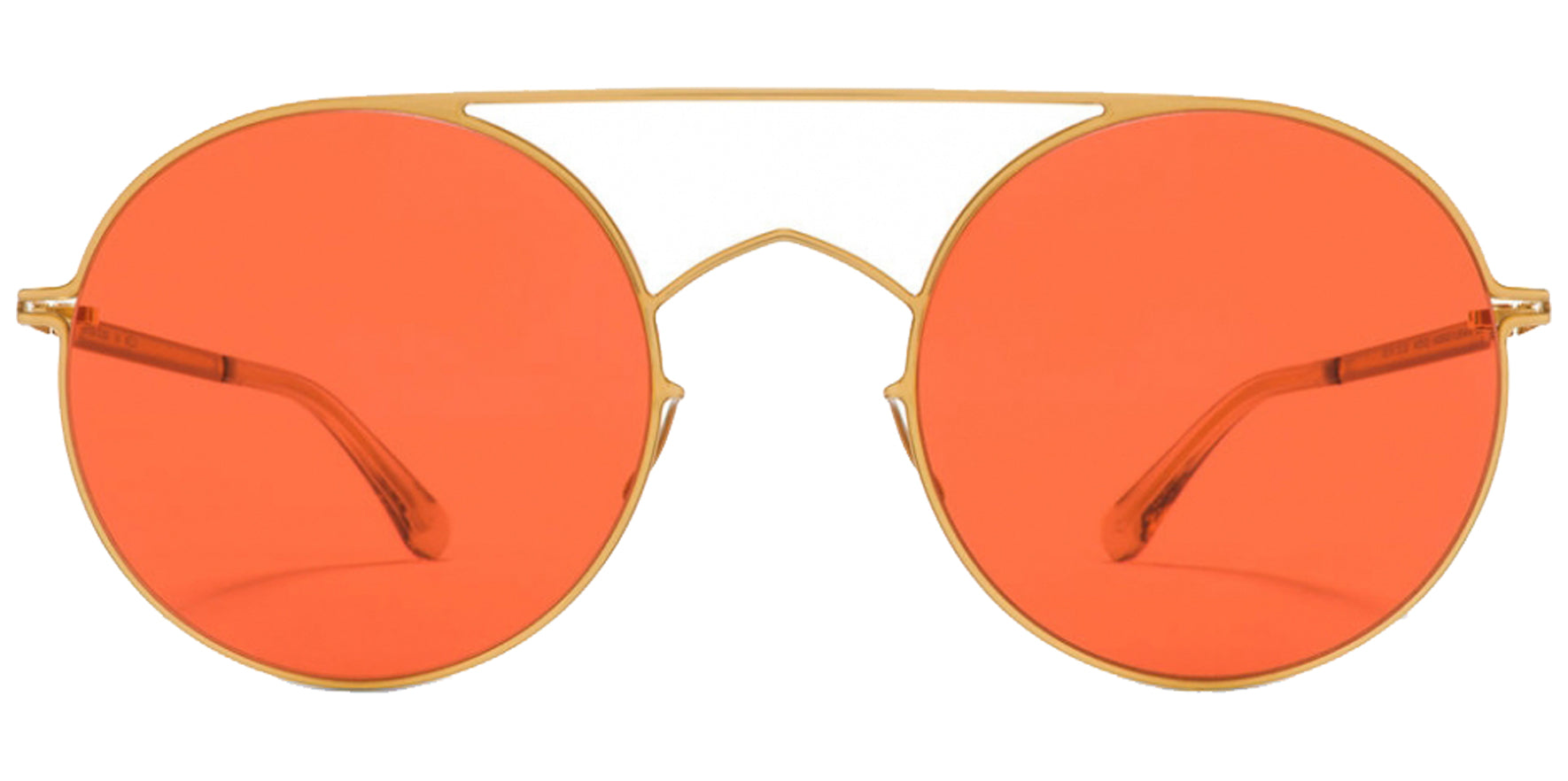 Mykita Studio5.4 POW8 Glossy Gold-Tone Round Sunglasses 10015795 Ultra Red Solid Lens 49mm