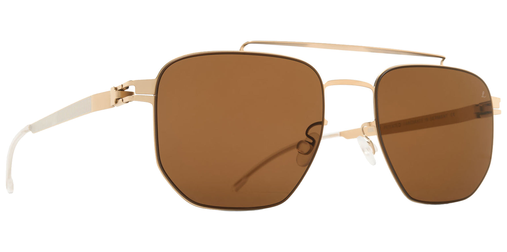 Mykita ML05 Leica Light Champagnegold Geometric Square Sunglasses 10088167 Leica Brown 85 Solid Lens 53mm
