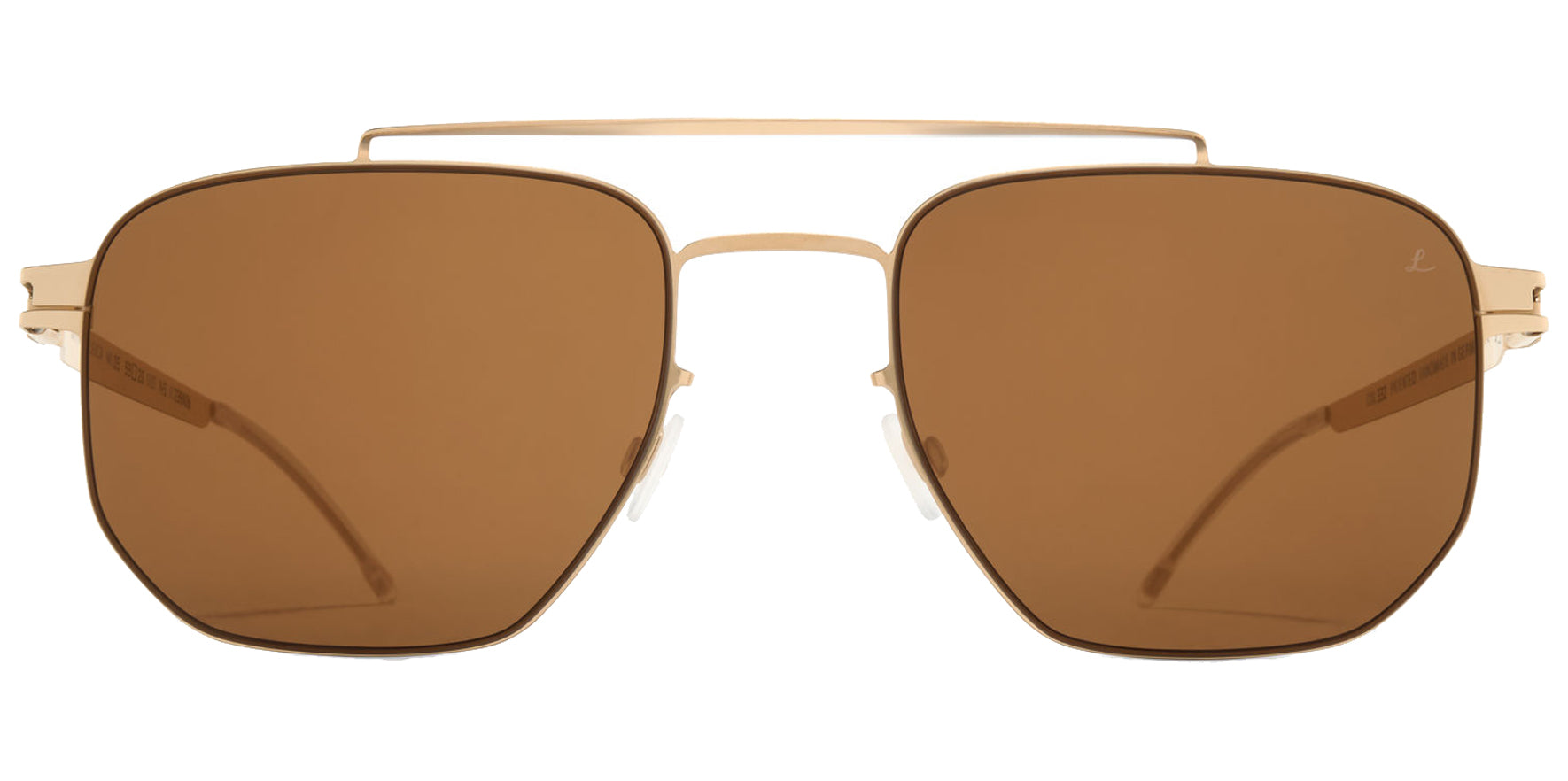 Mykita ML05 Leica Light Champagnegold Geometric Square Sunglasses 10088167 Leica Brown 85 Solid Lens 53mm