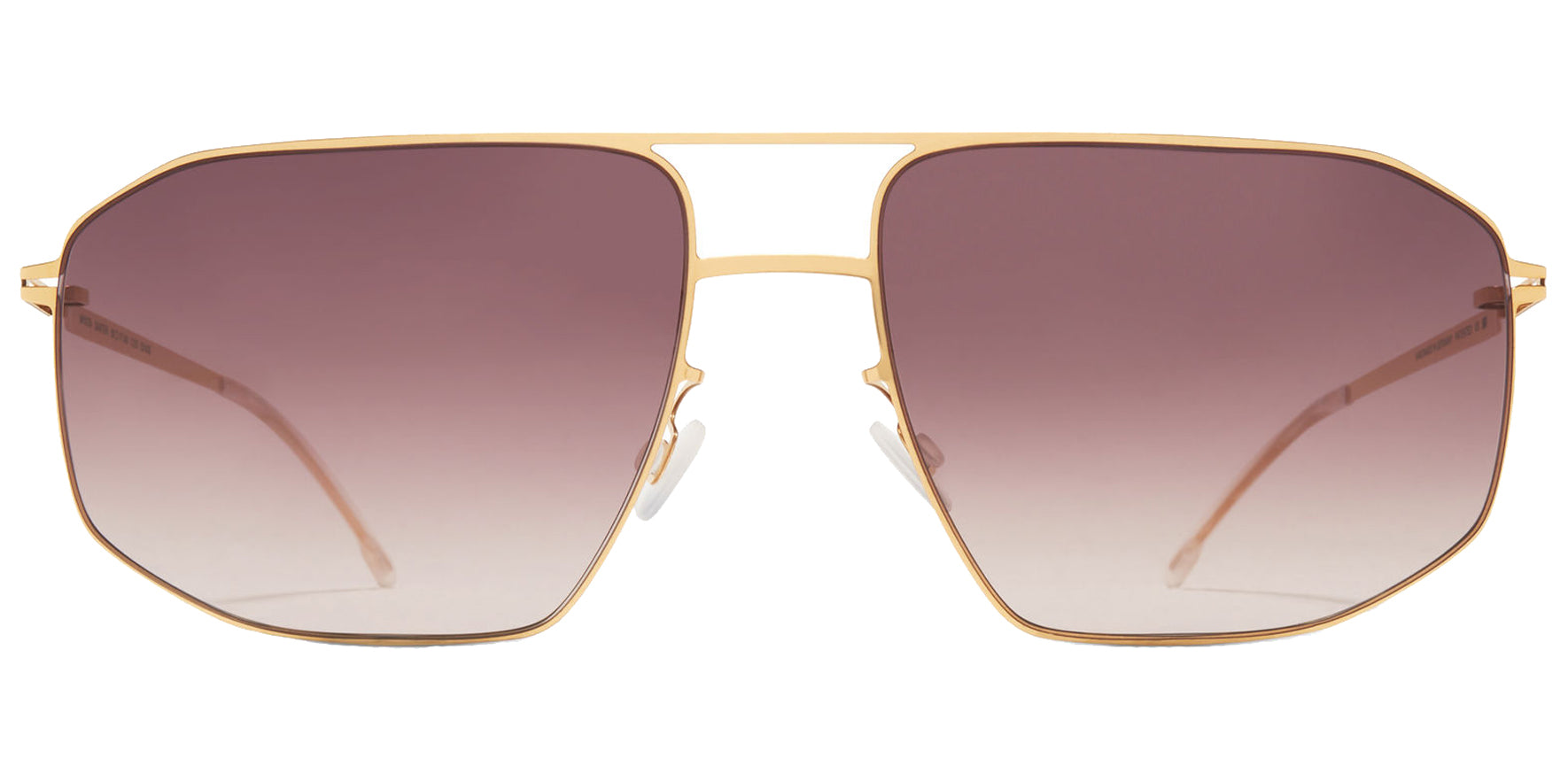 Mykita Santeri Glossy Gold-Tone Geometric Sunglasses 10088910 Cedar Brown Gradient Lens 59mm