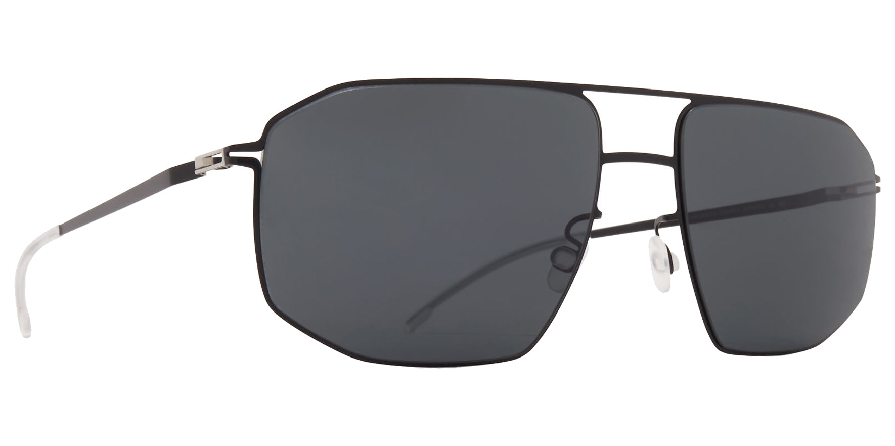 Mykita Santeri Jet Black Geometric Sunglasses 10088911 Dark Grey Solid Lens 59mm