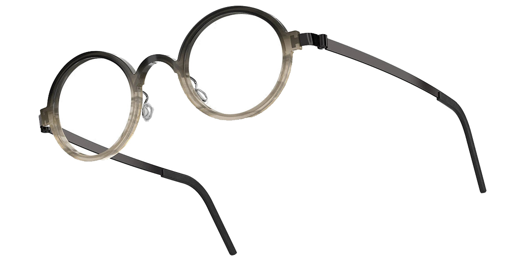 Lindberg Acetanium Transparent Black Beige Oval Eyeglass Frames 1011-AI26 Clear Demo Lens 42mm