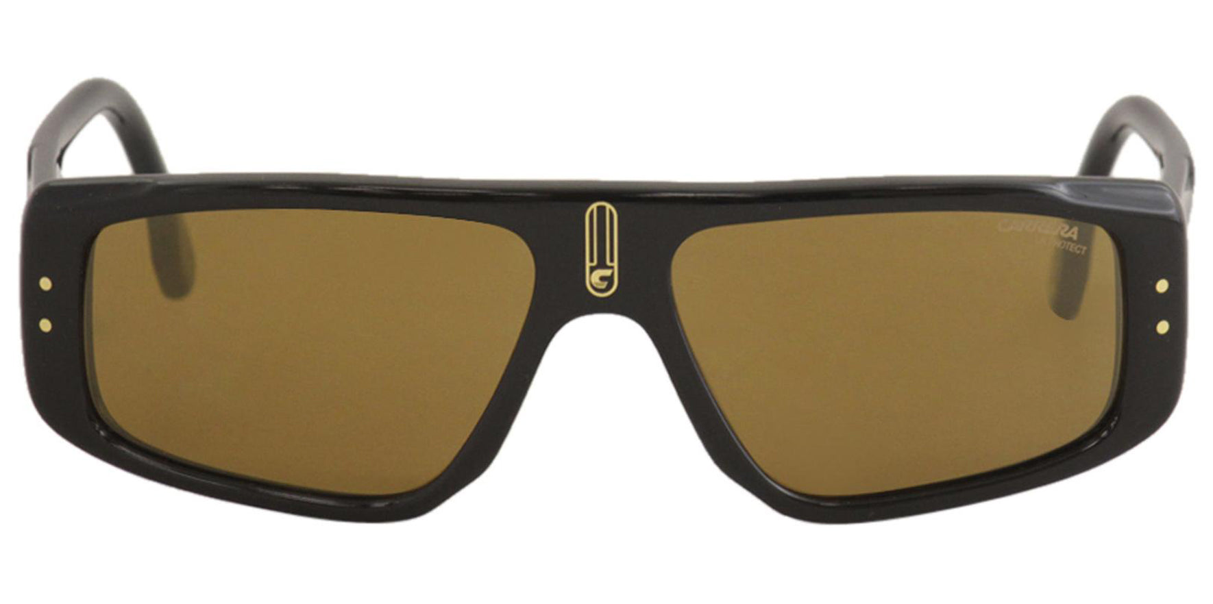 Carrera Men Black Gold Bronze Pilot Sunglasses 1022S-0YYC-K1 Brown Gold Mirrored Lens 58mm