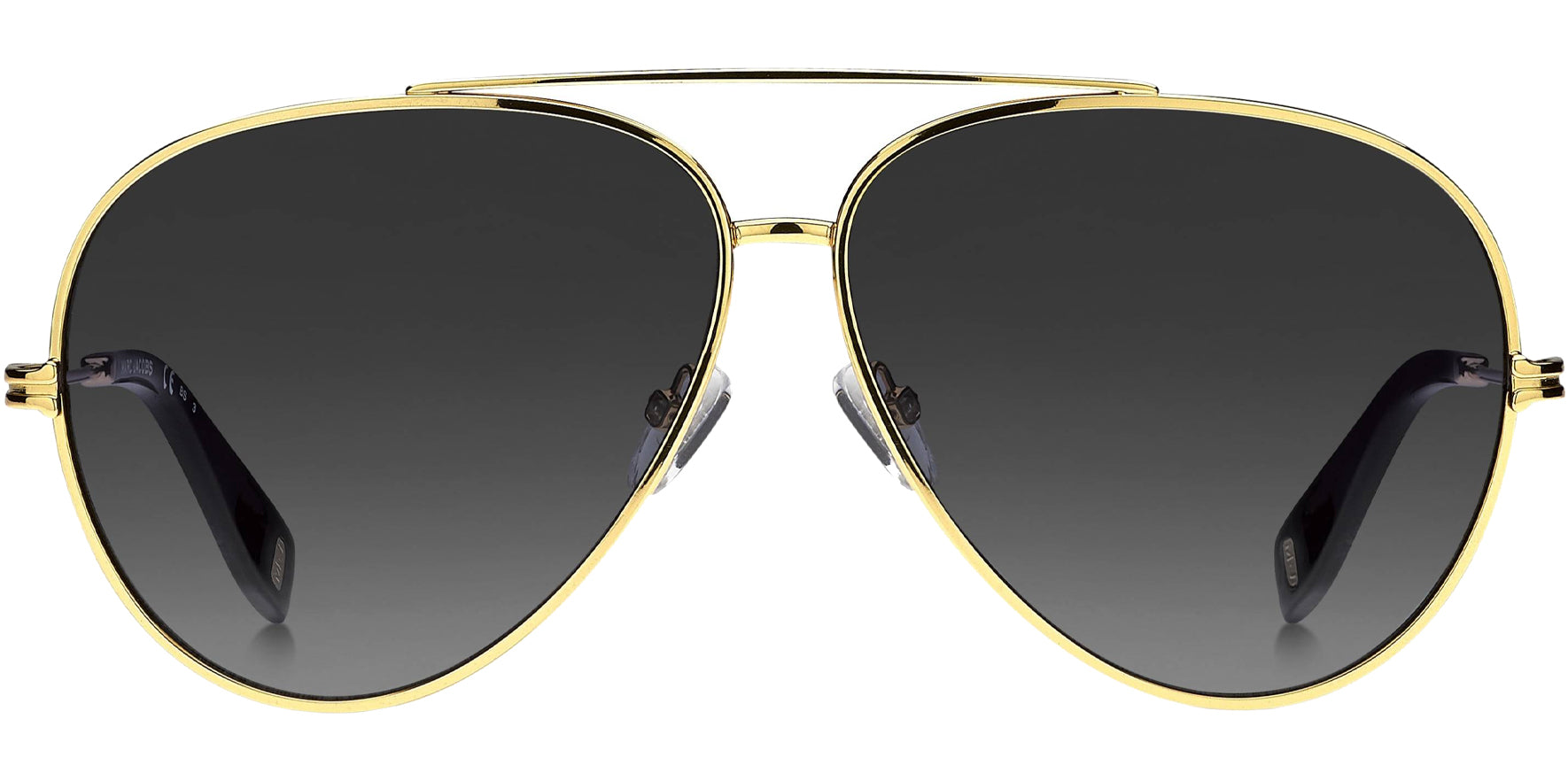 Marc Jacobs Women Yellow Gold-Tone Aviator Sunglasses MJ1007S-0001-9O Grey Gradient Lens 60mm