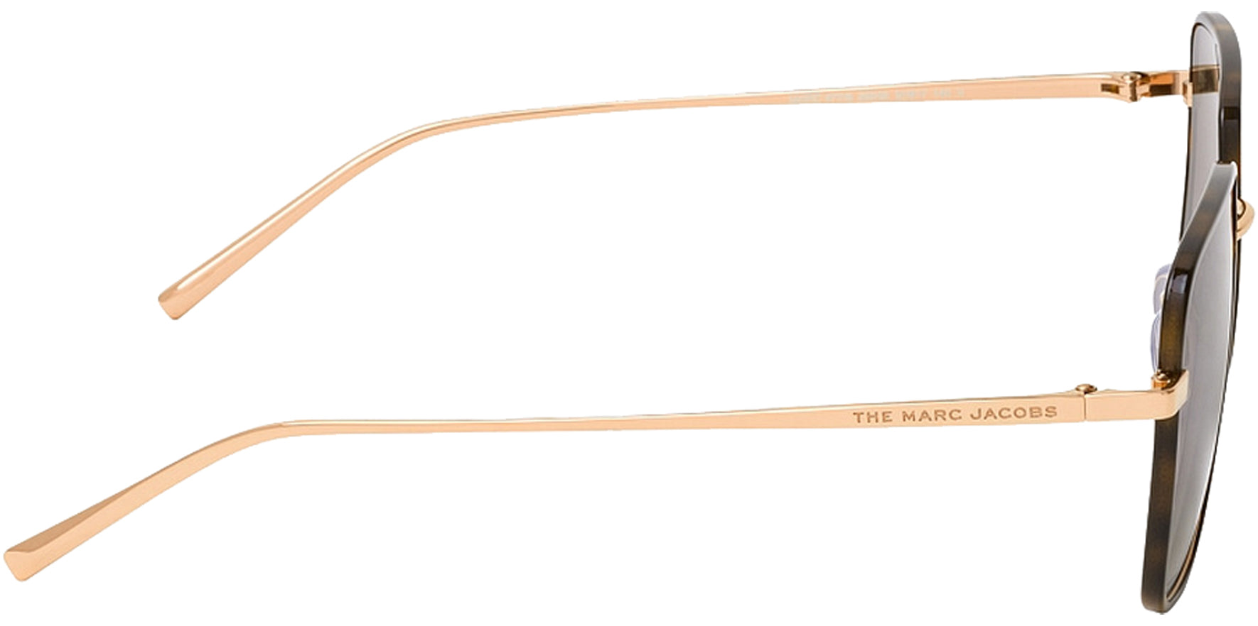 The Marc Jacobs Women Havana Gold-Tone Square Sunglasses MARC477S-02IK-HA Brown Gradient Lens 51mm