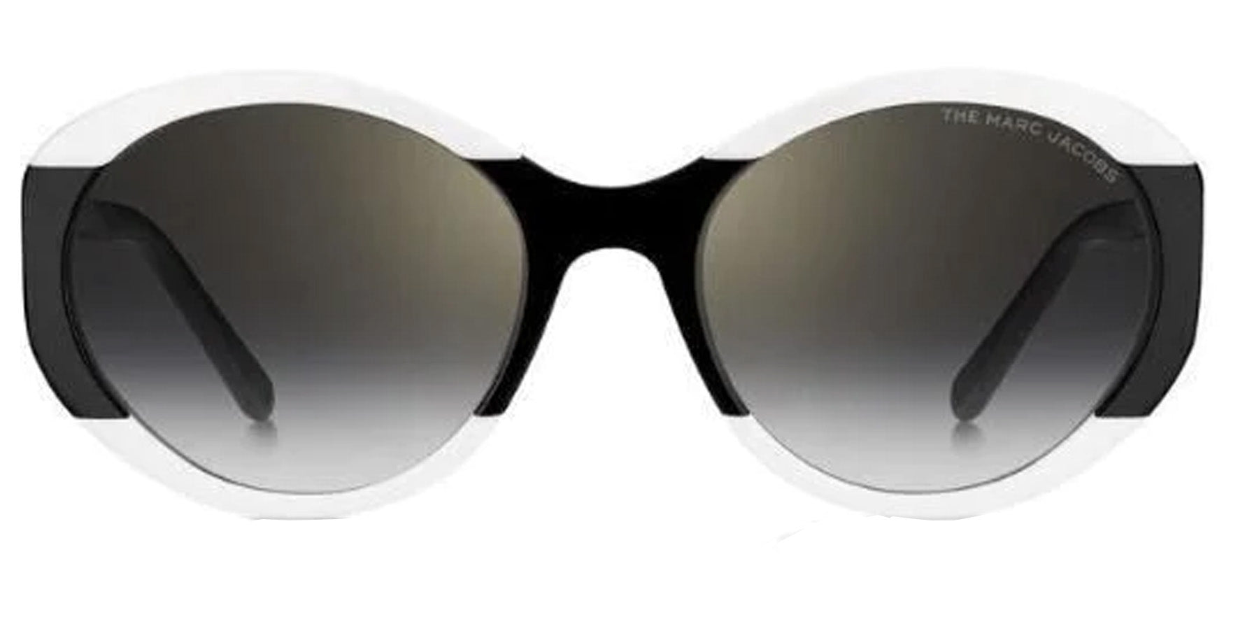 Marc Jacobs Women Black/White Round Sunglasses MARC520S-080S-FQ Grey Gradient Mirrored Lens 56mm