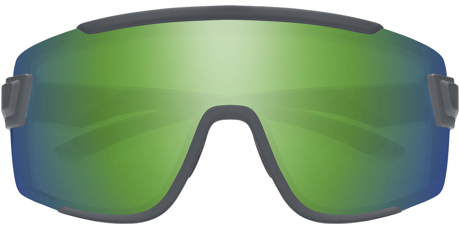 Smith Optics Wildcat Men Matte Cement Shield Sunglasses 201516RIW99X8 ChromaPop Green Mirrored Lens 140mm