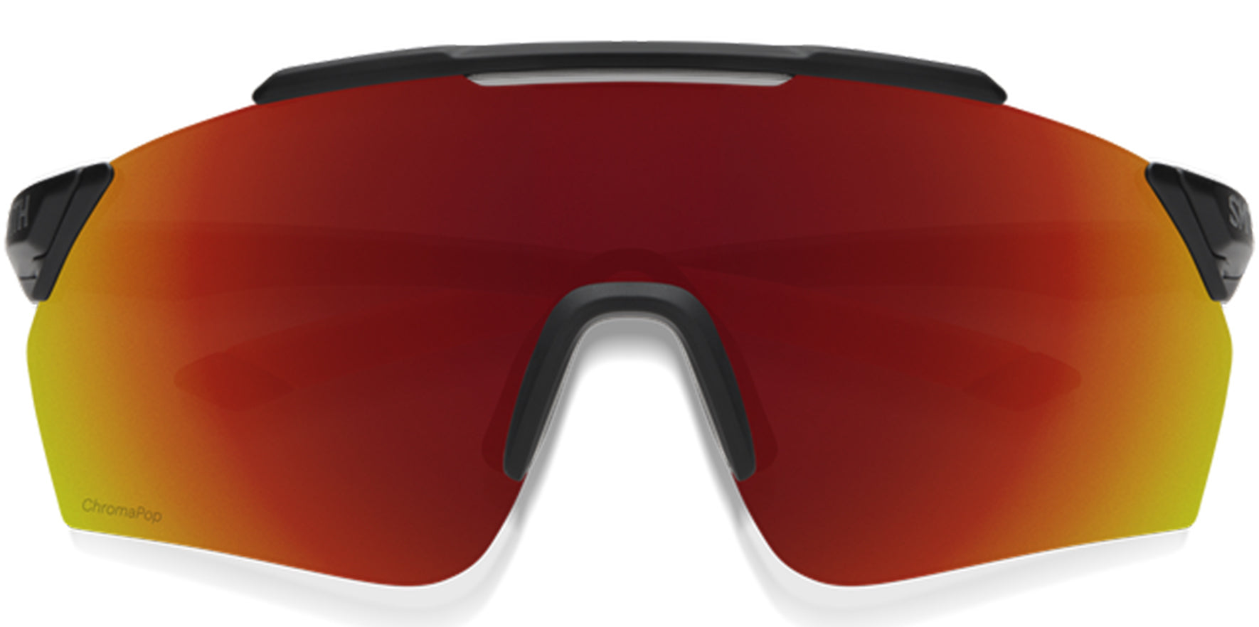 Smith Optics Ruckus Men Matte Black Shield Sunglasses 20152200399X6 ChromaPop Red Mirrored Lens 135mm