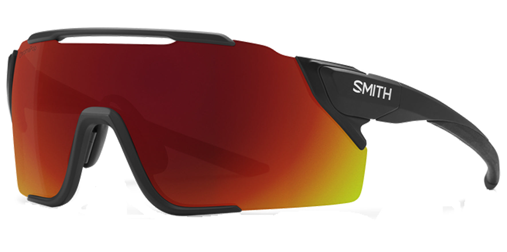 Smith Optics Attack MAG MTB Men Matte Black Shield Sunglasses 20229900399X6 ChromaPop Red Mirrored Lens 130mm