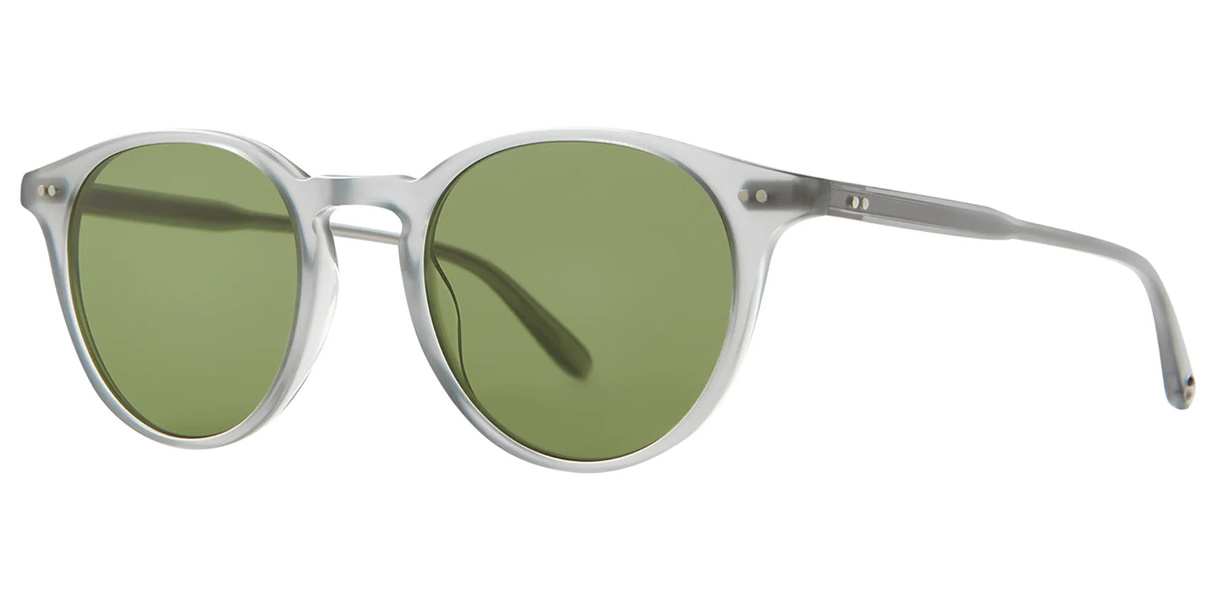 Garrett Leight Clune Sun Celestite Pantos Sunglasses 2047-47-CELESFPGN Semi-Flat Pure Green Lens 47mm