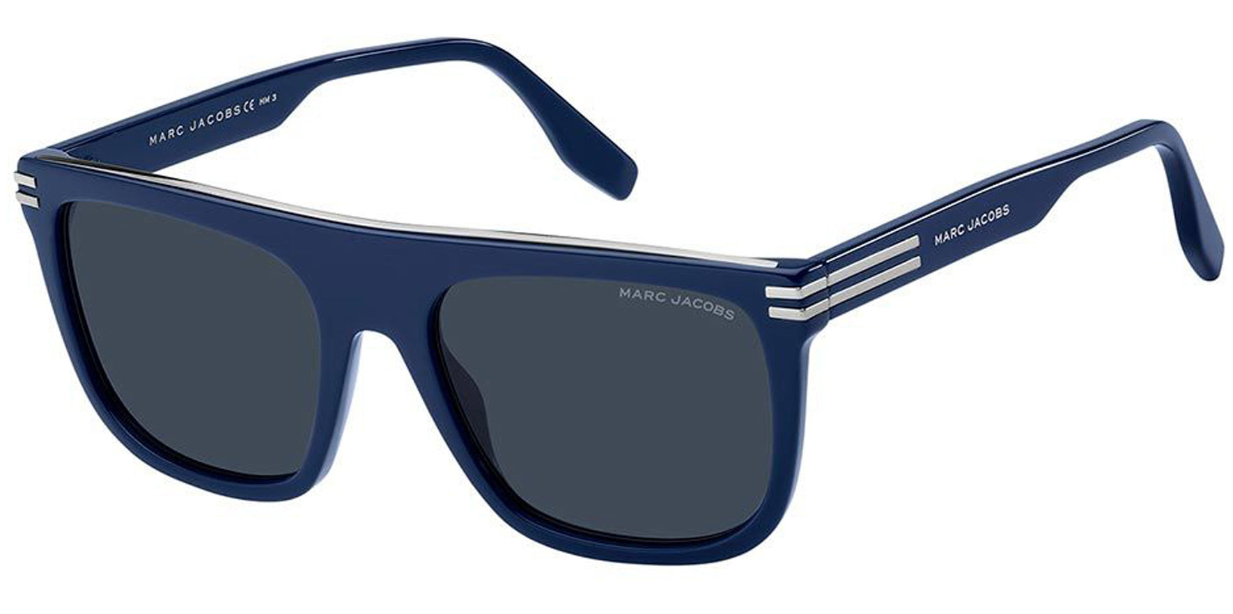 Mark Jacobs Men Blue Flat-Top Square Sunglasses MARC586S-0PJP-KU Blue Lens 56mm