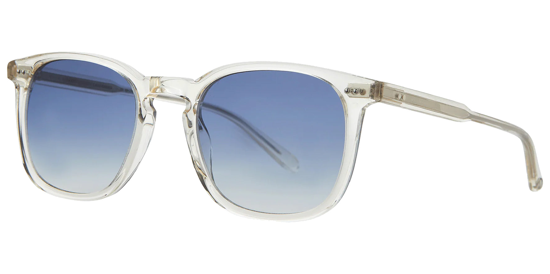 Garrett Leight Ruskin Sun Bio Glass Rounded Square Sunglasses 2106-48-BIO-GLBIO-MG Bio Marine Gradient Lens 48mm