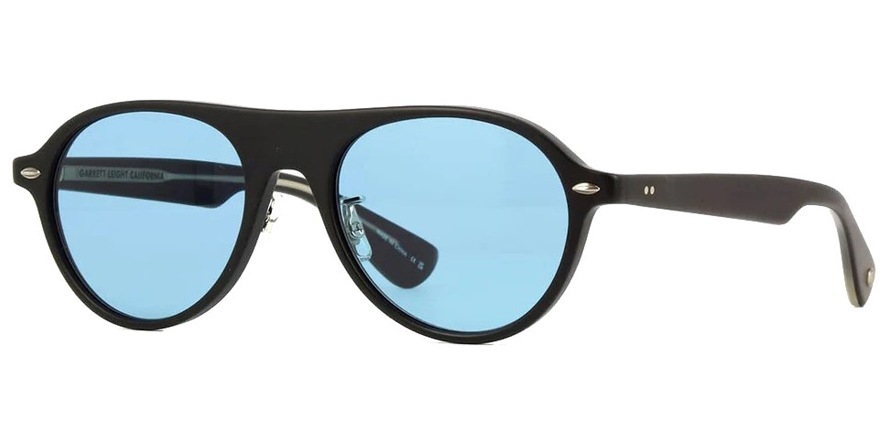 Garrett Leight Lady Eckhart Sun Women Matte Black Pilot Sunglasses 2128-50-MBKPAC Pacific Blue Lens 50mm
