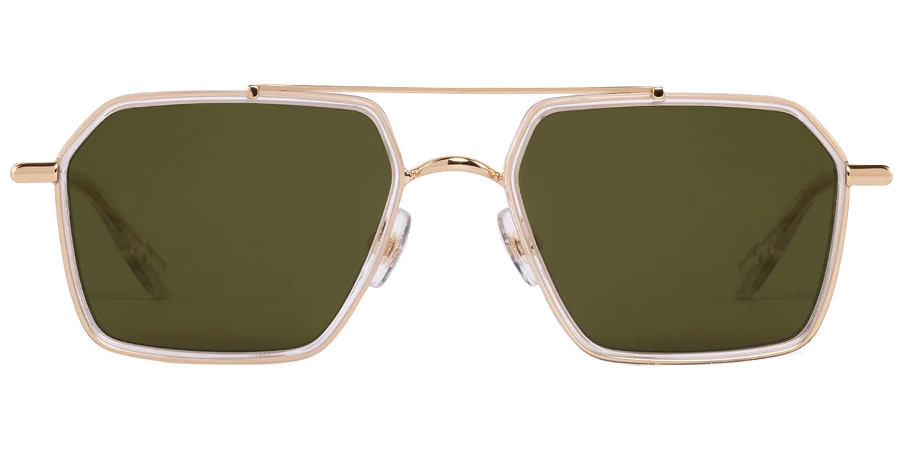 Krewe Emery 18K + Crystal Navigator Sunglasses 29850 Polarized Grass Green Lens 53mm