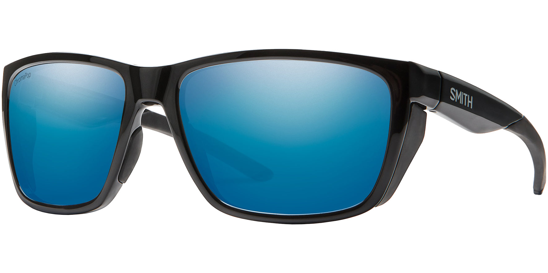 Smith Optics Longfin Black Square Sunglasses 20151580759QG ChromaPop Blue Mirrored Polarized Lens 57mm