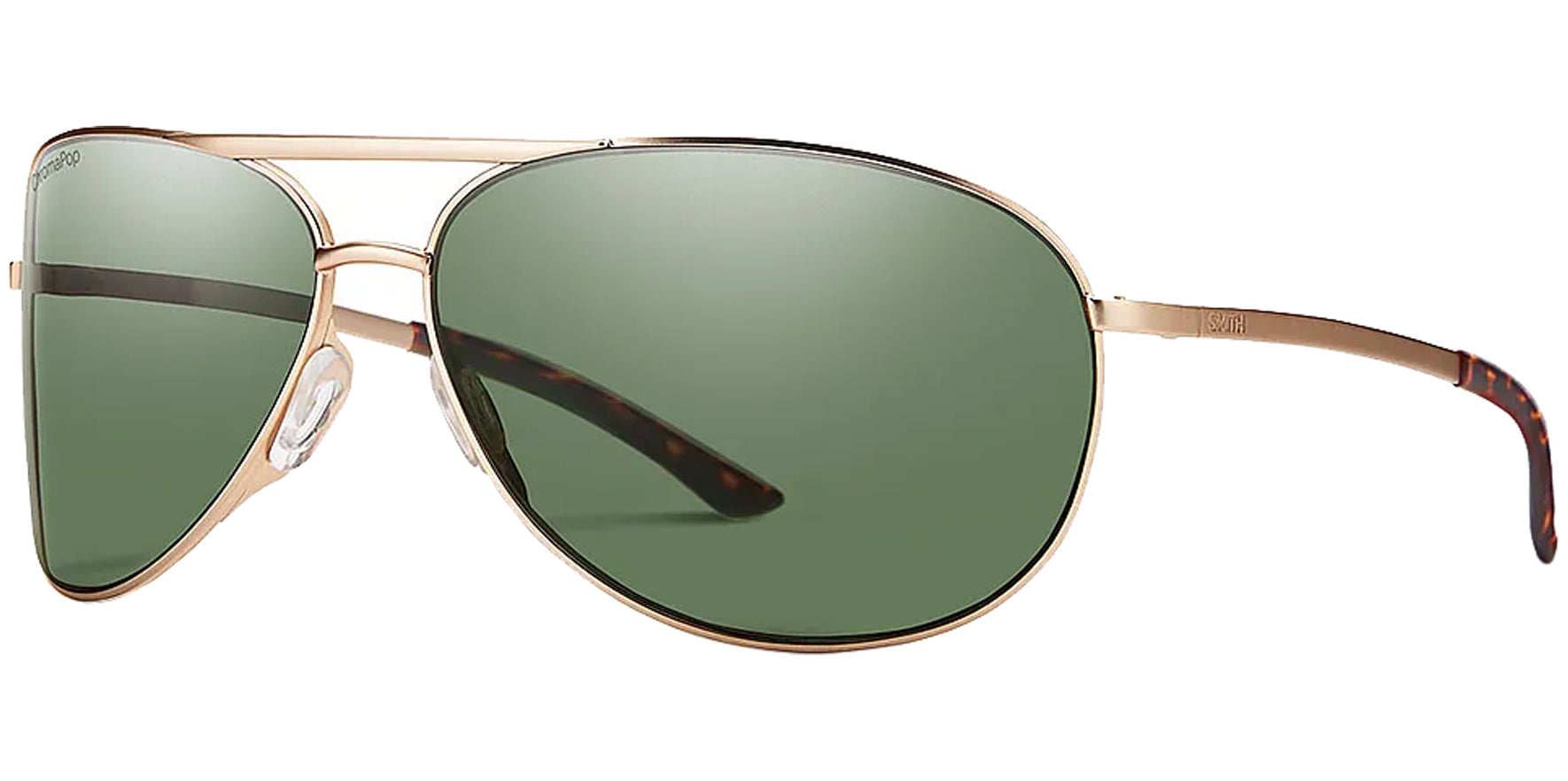 Smith Optics Serpico2 ChromaPop Matte Gold-Tone Aviator Sunglasses SE2CPGNMGD Gray Green Polarized Lens 65mm