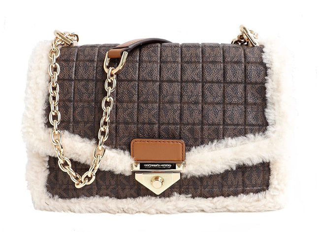 Michael Kors Soho Quilted Large Chain Shoulder Bag, Brown/Natural - 30F1G1SL3F-270