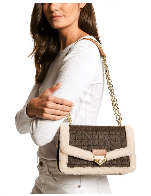 Michael Kors Soho Quilted Large Chain Shoulder Bag, Brown/Natural - 30F1G1SL3F-270