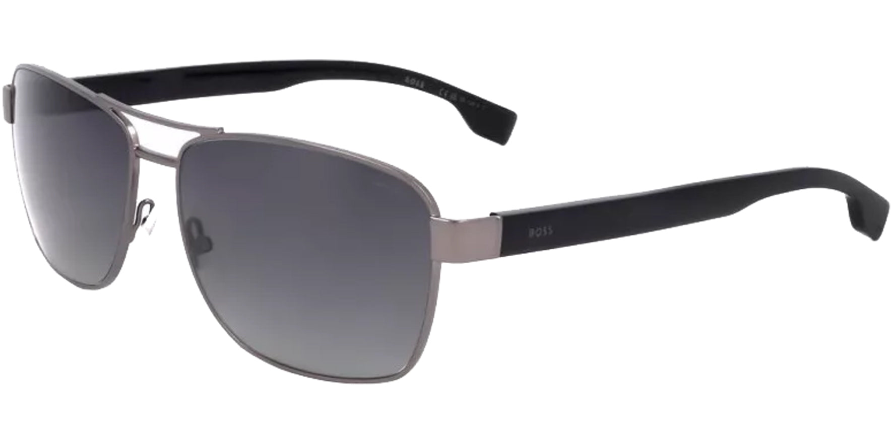 Hugo Boss Men Matte Dark Ruthenium Navigator Sunglasses BOSS1559OS-0R80-WJ Grey Polarized Lens 60mm