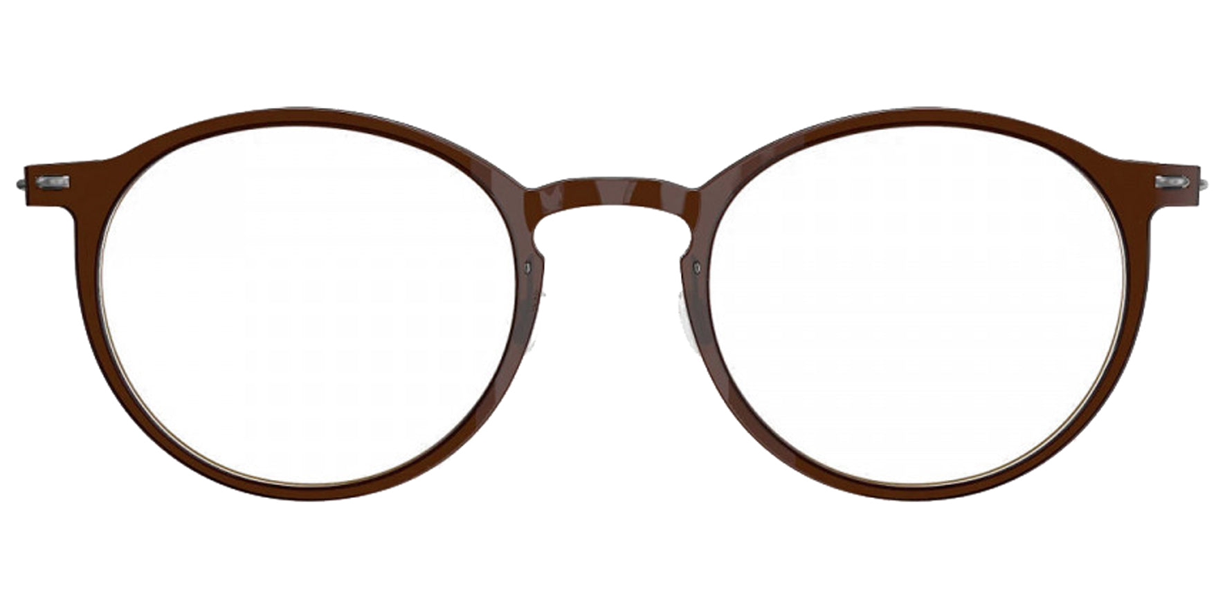 Lindberg N.O.W. Titanium Brown Pantos Eyeglass Frames 6541-C10-10 Clear Demo Lens 49mm