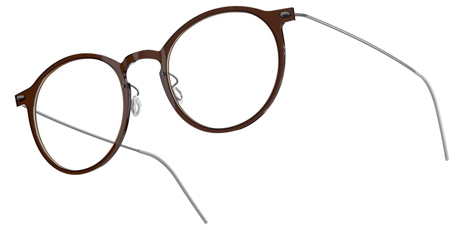 Lindberg N.O.W. Titanium Brown Pantos Eyeglass Frames 6541-C10-10 Clear Demo Lens 49mm