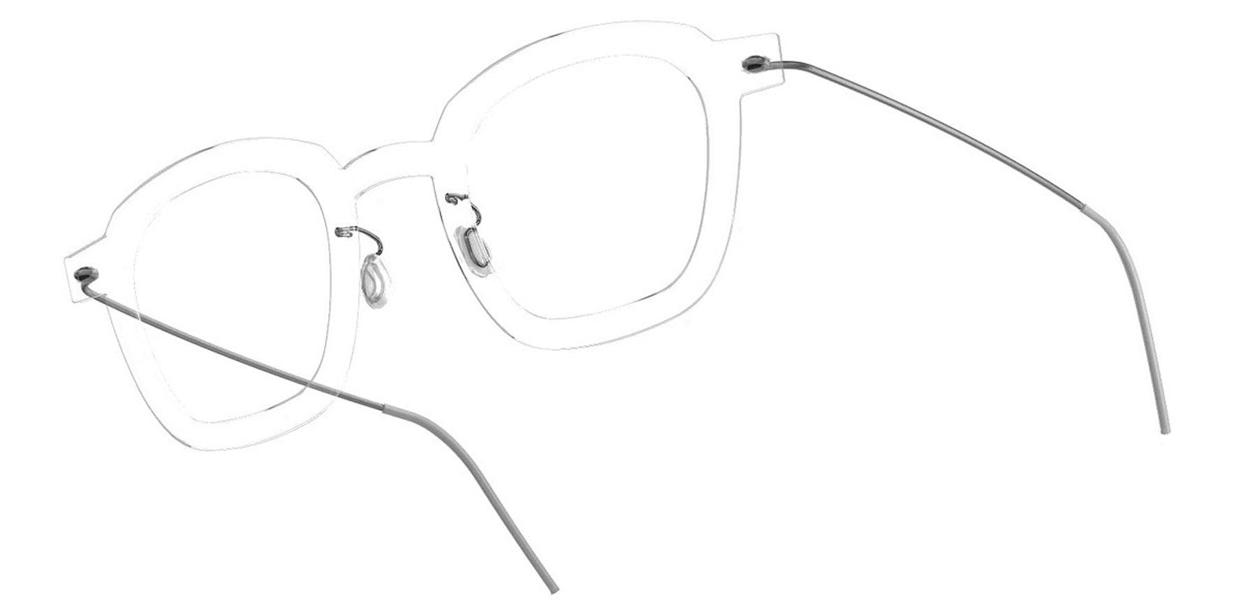 Lindberg N.O.W. Titanium Clear Soft Square Eyeglass Frames 6587-C01-10 Clear Demo Lens 43mm
