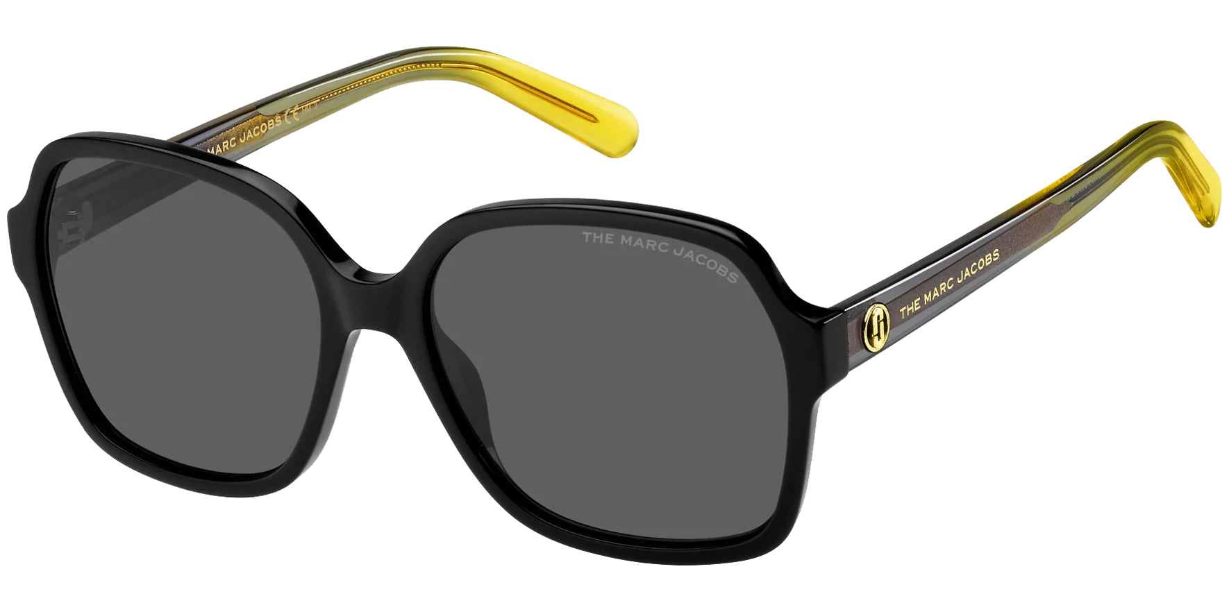 The Marc Jacobs Women Black/Yellow Butterfly Sunglasses MARC526S-071C-IR Grey Lens 57mm