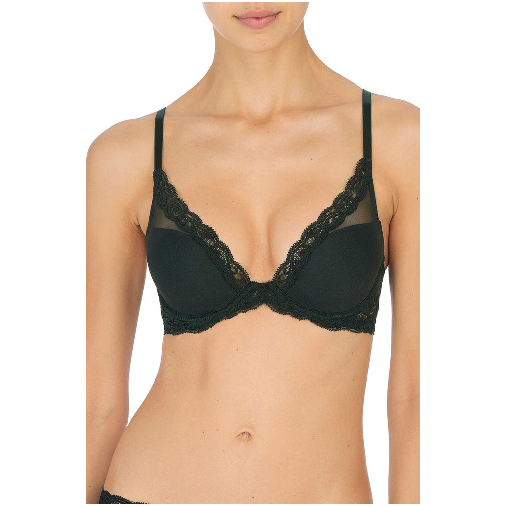 Natori Feathers Plunge T-Shirt Bra, Black, 32D - 730023-001-D-32