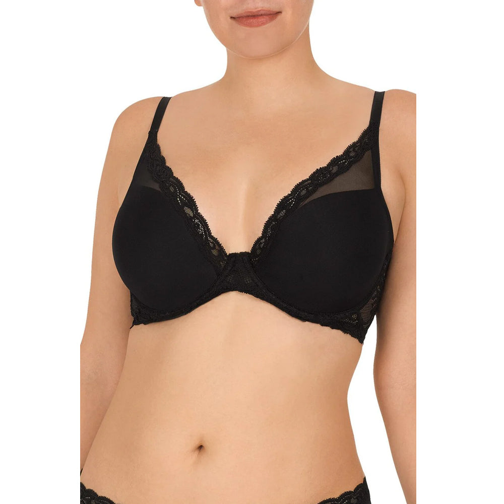 Natori Feathers Plunge T-Shirt Bra, Black, 38DD - 730023-001-DD-38