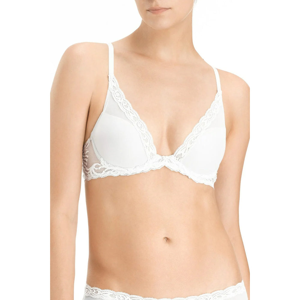 Natori Feathers Plunge T-Shirt Bra, White, 36C - 730023-100-C-36