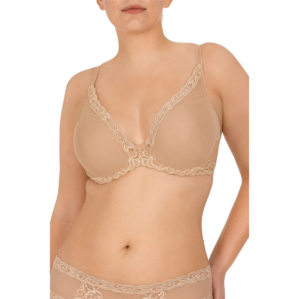 Natori Feathers Plunge T-Shirt Bra, Cafe, 32B - 730023-214-B-32