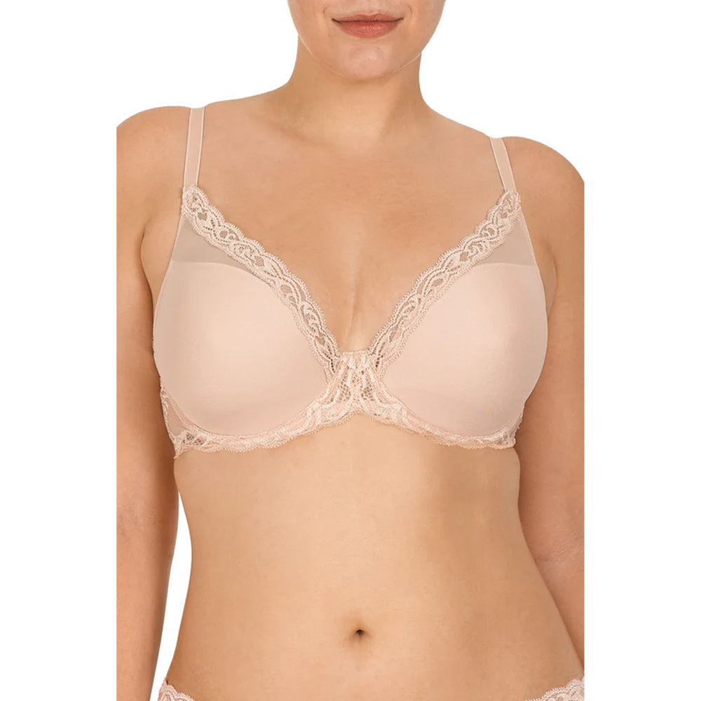 Natori Feathers Plunge T-Shirt Bra, Cameo Rose, 34D - 730023-255-D-34