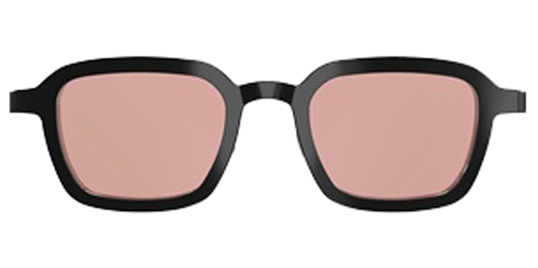 Lindberg Sun Titanium Black Soft Square Sunglasses 85098-AK62 Rose Lens 48mm