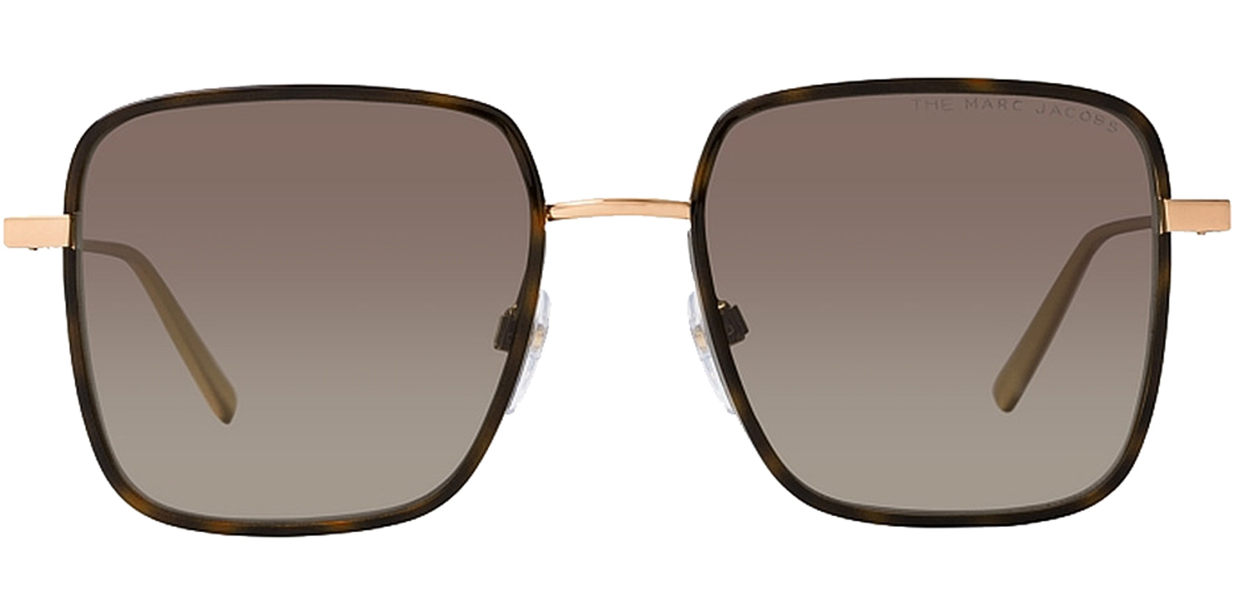 The Marc Jacobs Women Havana Gold-Tone Square Sunglasses MARC477S-02IK-HA Brown Gradient Lens 51mm