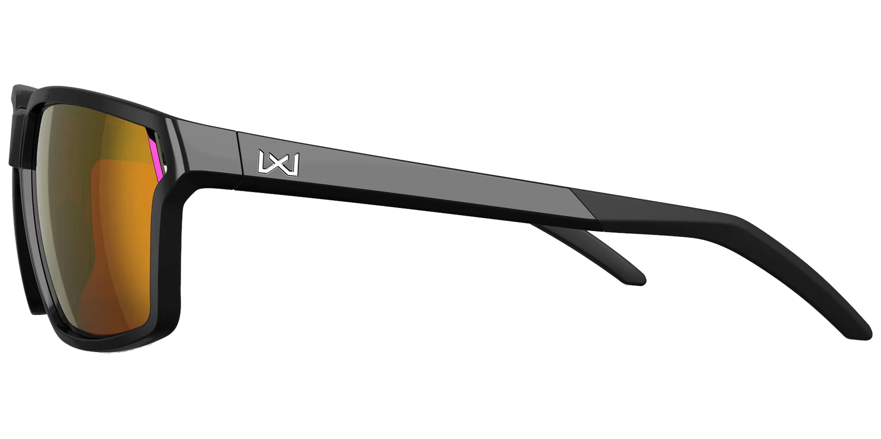 Wiley X Sierra Gloss Black Rectangular Sunglasses AC6SRA06 CAPTIVATE™ Red Mirror Lens 60mm