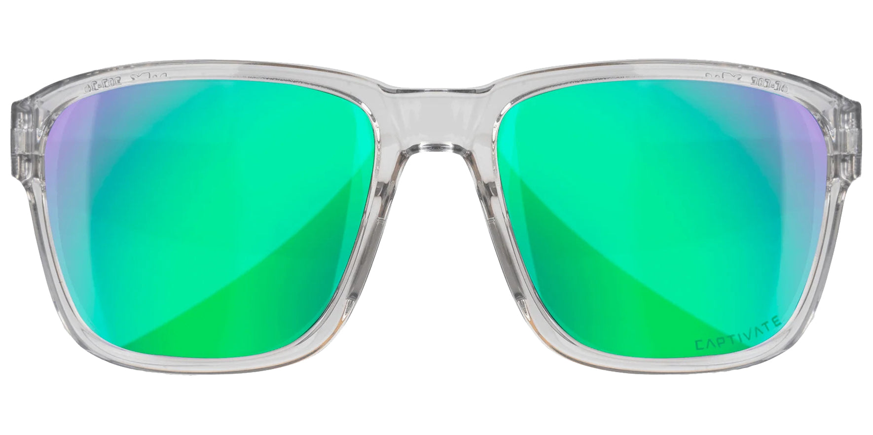 Wiley X Trek Gloss Crystal Light Grey Soft Square Sunglasses AC6TRK07 CAPTIVATE™ Polarized Green Mirror Lens 57mm