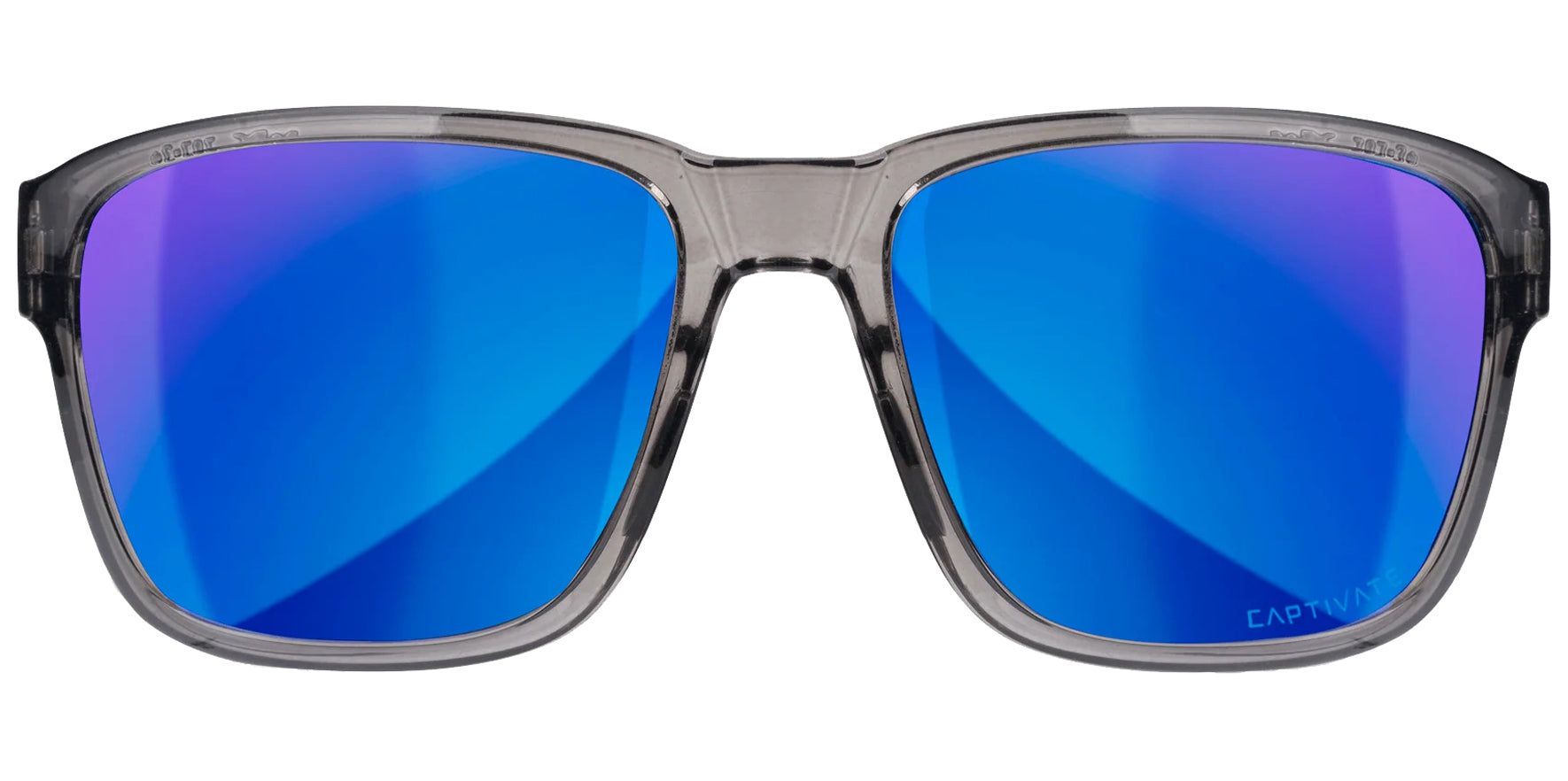 Wiley X Trek Gloss Crystal Dark Grey Soft Square Sunglasses AC6TRK09 CAPTIVATE™ Polarized Blue Mirror Lens 57mm