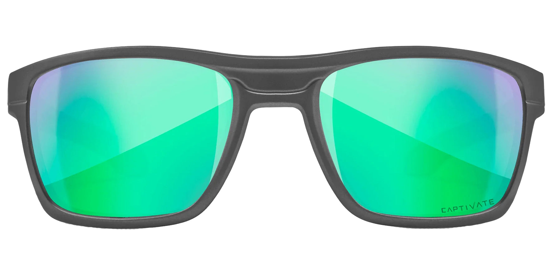 Wiley X Kingpin Matte Graphite Wraparound Sunglasses ACKNG07 CAPTIVATE™ Polarized Green Mirror Lens 60mm